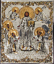 #A34 Jesus Christ Receiving Three Great Bishops: St. Basil the Great, St. Gregory the Theologian, and St. Chrysostom