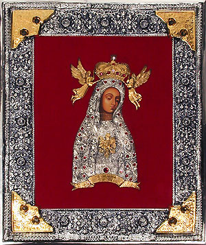 #A65A The Lichen Virgin with Crystals - Larger Frame #2