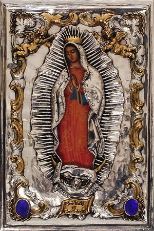 #A80P Our Lady of Guadalupe - Entire Body (Face, Hands, and Gown) is Painted